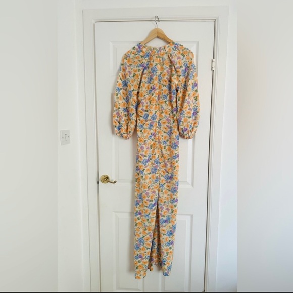 Lolita Midi Yellow Floral Dress Size 10 - RRP £95 💛 - Picture 3 of 4